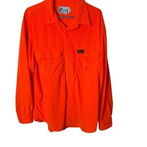 Vintage Mount'n Prairie Orange flannel button down blaze orange